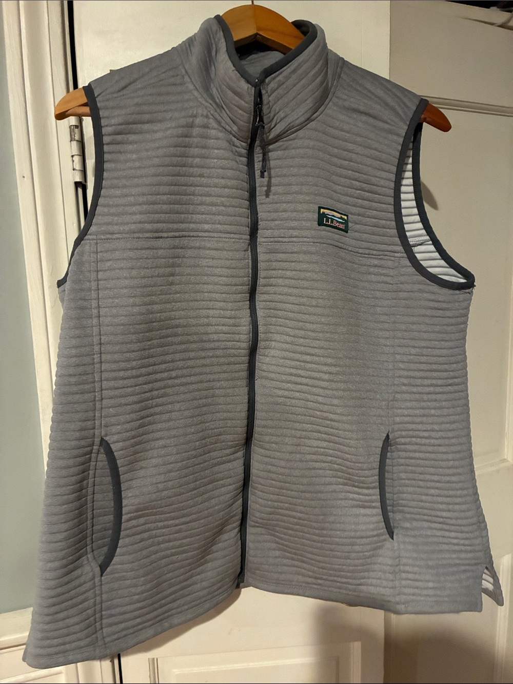 L.L. Bean Light Gray Quilted woman’s Vest